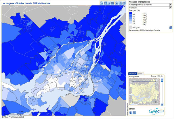 Langues officielles dans la RMR de Montréal